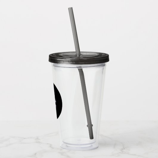 Schedel n Botten zwarte rook acryl tuimelaar Acryl Drinkbeker (Links)