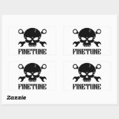 Schedel 'n' Gereedschap 2 - Finetune (zwart) Rechthoekige Sticker (Vel)