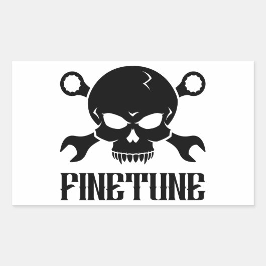 Schedel 'n' Gereedschap 2 - Finetune (zwart) Rechthoekige Sticker (Voorkant)