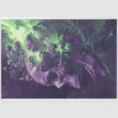 Schedel Nebulaire echo's Paarse groene decoupage Tissuepapier (Voorkant)