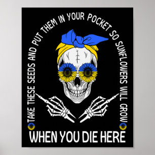 Schedel, neem deze zaden en stop ze in je zak poster