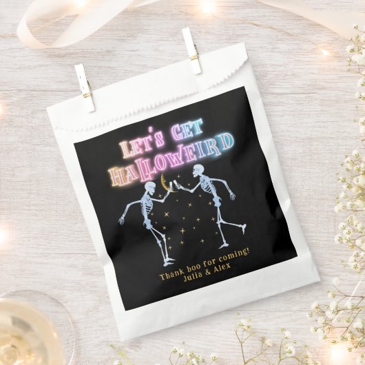 Schedel Neon Halloween Halloween Dansende Skelette Bedankzakje (Geknipt)
