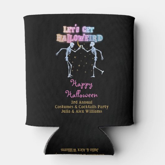 Schedel Neon Halloween Halloween Dansende Skelette Blikjeskoeler (Achterkant)