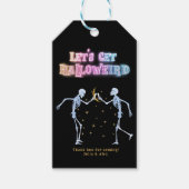 Schedel Neon Halloween Halloween Dansende Skelette Cadeaulabel (Voorkant)