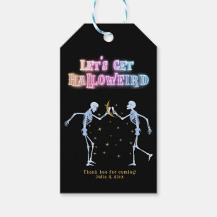 Schedel Neon Halloween Halloween Dansende Skelette Cadeaulabel