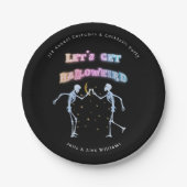 Schedel Neon Halloween Halloween Dansende Skelette Papieren Bordje (Voorkant)