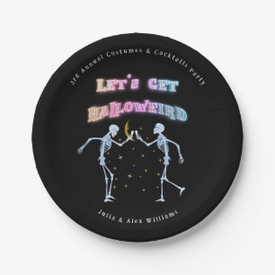 Schedel Neon Halloween Halloween Dansende Skelette Papieren Bordje