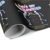 Schedel Neon Halloween Halloweird Dansende Skelett Cadeaupapier (Rol Hoek)