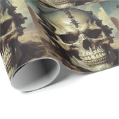 Schedel Olie Schilderij Stijl Schilderij Illustrat Cadeaupapier (Rol Hoek)