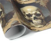 Schedel Olie Schilderij Stijl Schilderij Illustrat Cadeaupapier (Rol Hoek)