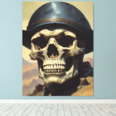 Schedel Olie Schilderij Stijl Schilderij Illustrat Canvas Afdruk (Insitu (Houten vloer))