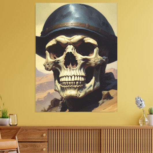 Schedel Olie Schilderij Stijl Schilderij Illustrat Canvas Afdruk (Insitu (Woonkamer))