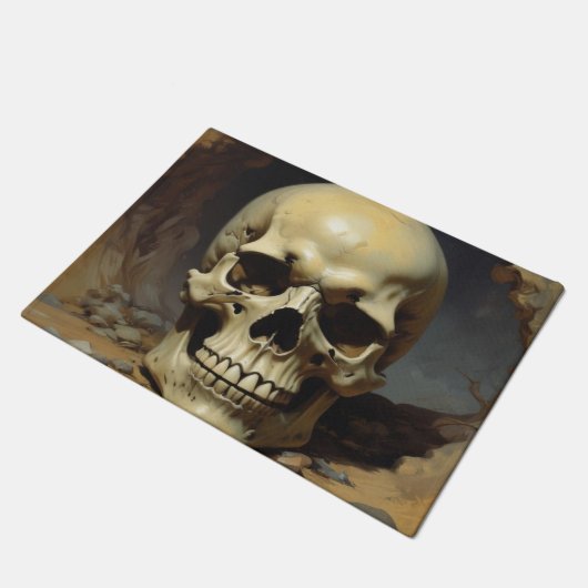 Schedel Olie Schilderij Stijl Schilderij Illustrat Deurmat (Schuin)