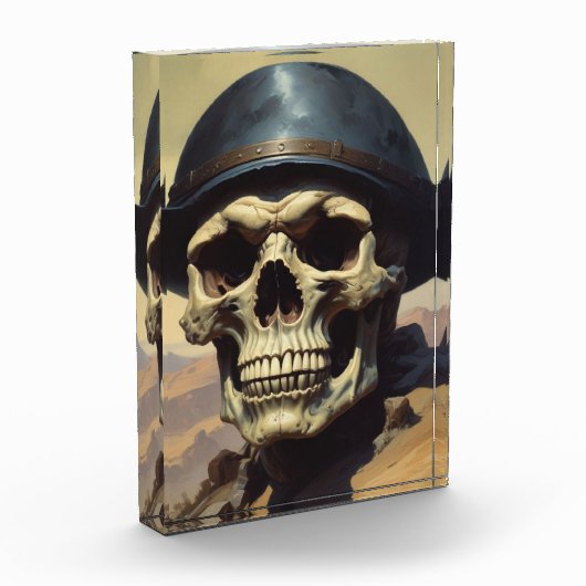 Schedel Olie Schilderij Stijl Schilderij Illustrat Fotoblokken (Links)