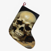 Schedel Olie Schilderij Stijl Schilderij Illustrat Grote Kerstsok (Voorkant (Hangend))