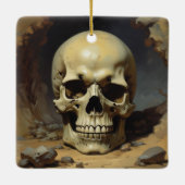 Schedel Olie Schilderij Stijl Schilderij Illustrat Keramisch Ornament (Achterkant)