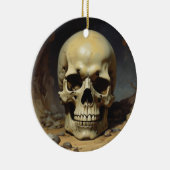 Schedel Olie Schilderij Stijl Schilderij Illustrat Keramisch Ornament (Rechts)