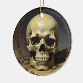 Schedel Olie Schilderij Stijl Schilderij Illustrat Keramisch Ornament (Links)