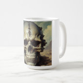 Schedel Olie Schilderij Stijl Schilderij Illustrat Koffiemok (Voorkant rechts)