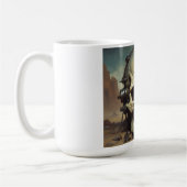 Schedel Olie Schilderij Stijl Schilderij Illustrat Koffiemok (Links)