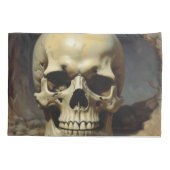 Schedel Olie Schilderij Stijl Schilderij Illustrat Kussensloop (Achterkant)