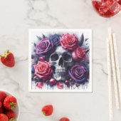 Schedel omgeven door levendige Rozen Servet (Insitu)