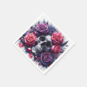 Schedel omgeven door levendige Rozen Servet (Hoek)