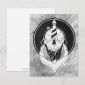 Schedel ontwerp notitiekaartje (Voorkant / Achterkant)