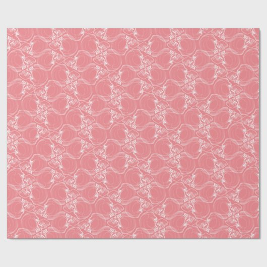 Schedel op roze inpakpapier (Vlak)