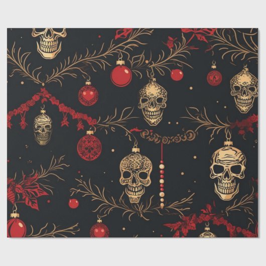 Schedel Ornament inpakpapier (Vlak)
