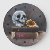  schedel Oude Boeken Geel Zonnebloem Gothic Grote Klok (Voorkant)