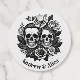 Schedel paar aangepaste naam T-Shirt Bedankjes Labels
