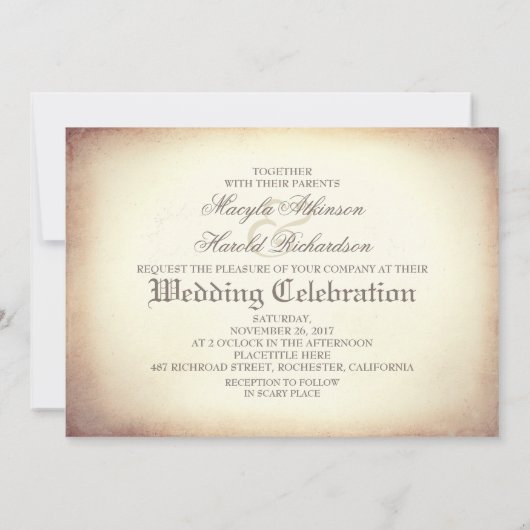 Schedel Paar Dag van de Dode Bruiloft Uitnodiginge Kaart (Achterkant)