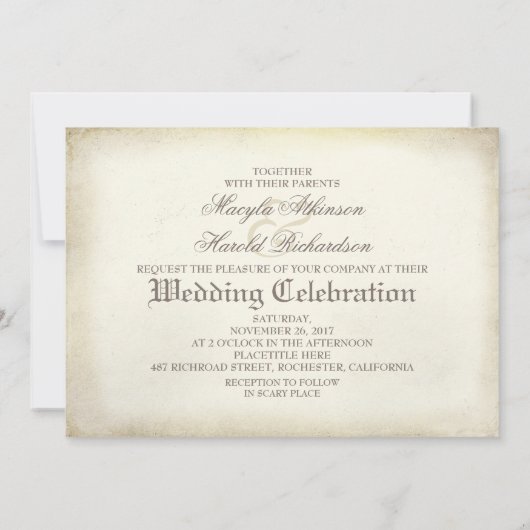 Schedel Paar Dag van de Dode Bruiloft Uitnodiginge Kaart (Achterkant)