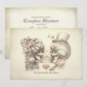 Schedel Paar Dag van de Dode Koppels Douche Kaart (Voorkant / Achterkant)