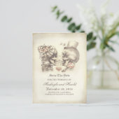 Schedel Paar Dag van de Doden Save the Date Aankondigingskaart (Staand voorkant)