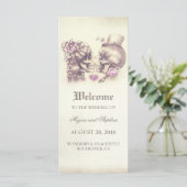 Schedel Paar Dodelijk Bruiloft Programma's (Staand voorkant)