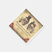 Schedel paar Gotische bruiloft papieren servetten (Hoek)