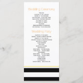 Schedel paar, strepen Halloween bruiloft programma Programmakaart (Achterkant)