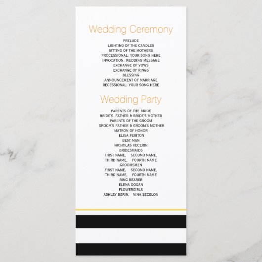 Schedel paar, strepen Halloween bruiloft programma Programmakaart (Achterkant)