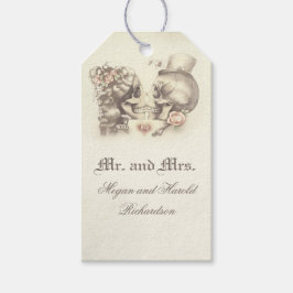 Schedel Paar Vintage bruiloft Cadeaulabel