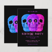 Schedel Paarse Gotische Verjaardag RIP Naar Haar 2 (Voorkant / Achterkant)