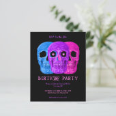 Schedel Paarse Gotische Verjaardag RIP Naar Haar 2 (Staand voorkant)