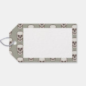 Schedel Patroon Gotische Horror Pixel Art Cadeaulabel (Achterkant Horizontaal)