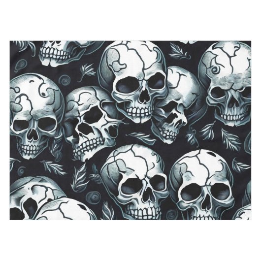 Schedel Patroon Halloween thema Tafelkleed (Voorkant (Horizontaal))