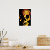 schedel, patroon voor metalisten en fietsers poster (Keuken)