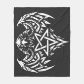 Schedel Pentagram Tribal van BurnsInhell Fleece Deken (Voorkant)