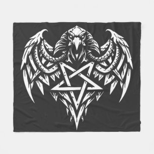 Schedel Pentagram Tribal van BurnsInhell Fleece Deken