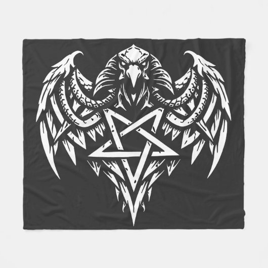 Schedel Pentagram Tribal van BurnsInhell Fleece Deken (Voorkant (Horizontaal))