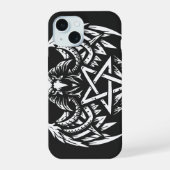 Schedel Pentagram Tribal van BurnsInhell iPhone 15 Case (Achterkant)